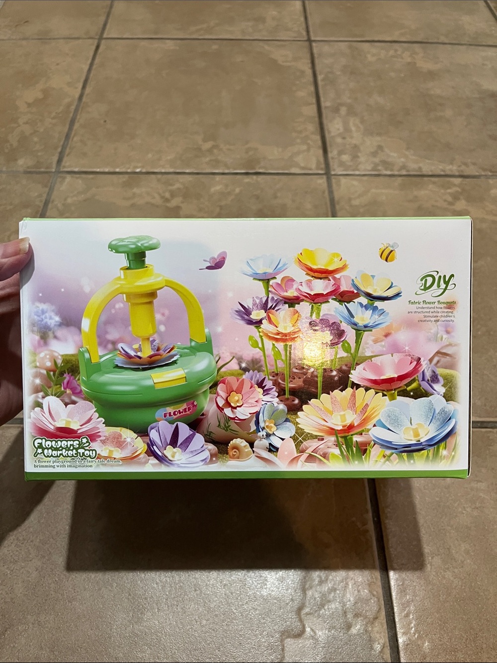 Kids Flower Bouquet Arts & Crafts Kit - Green & Yellow - Picture 4 of 5